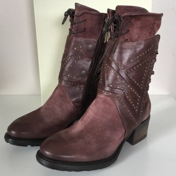 NWT A.S.98 Studded Katarina Boots in Dark Burgundy (37) 7 - Picture 5 of 10